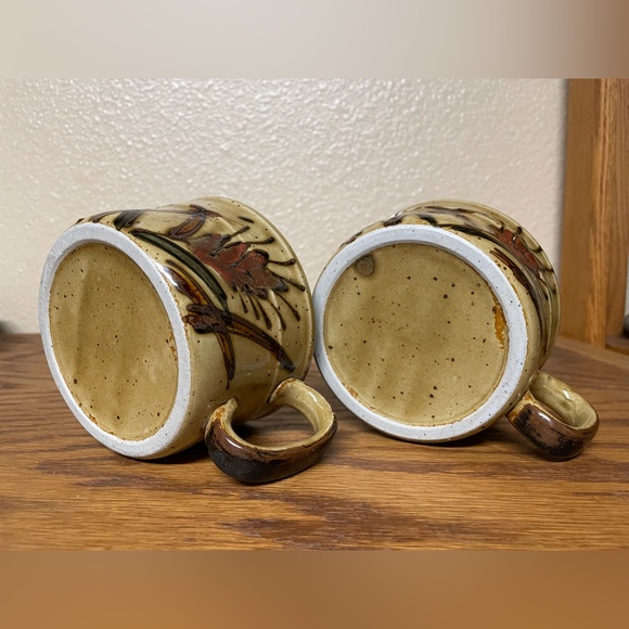 2 Vintage Otagiri Hand Painted Wheat Pattern Stoneware 14Oz Mugs Cups. - Picture 1 of 8